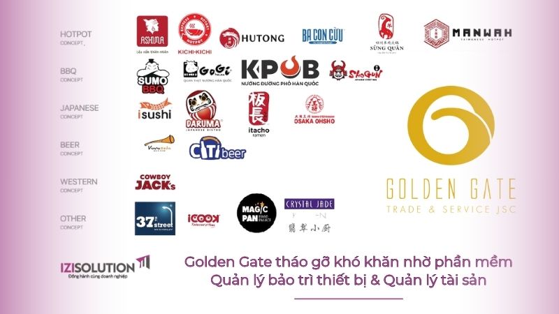 Golden Gate tháo gỡ khó khăn nhờ phần mềm Quản lý bảo trì thiết bị & Quản lý tài sản